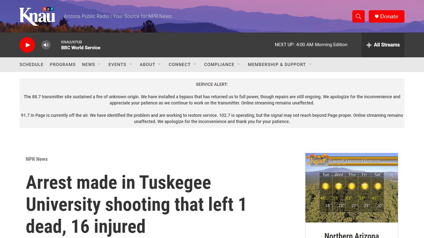 Arrest made in Tuskegee University shooting that left 1 dead, 16 injured